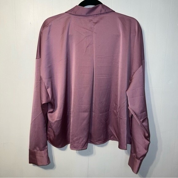 And Now This Button Down Silky Boxy Fit Blouse Top Party Event Size XXL NWT - Picture 8 of 11